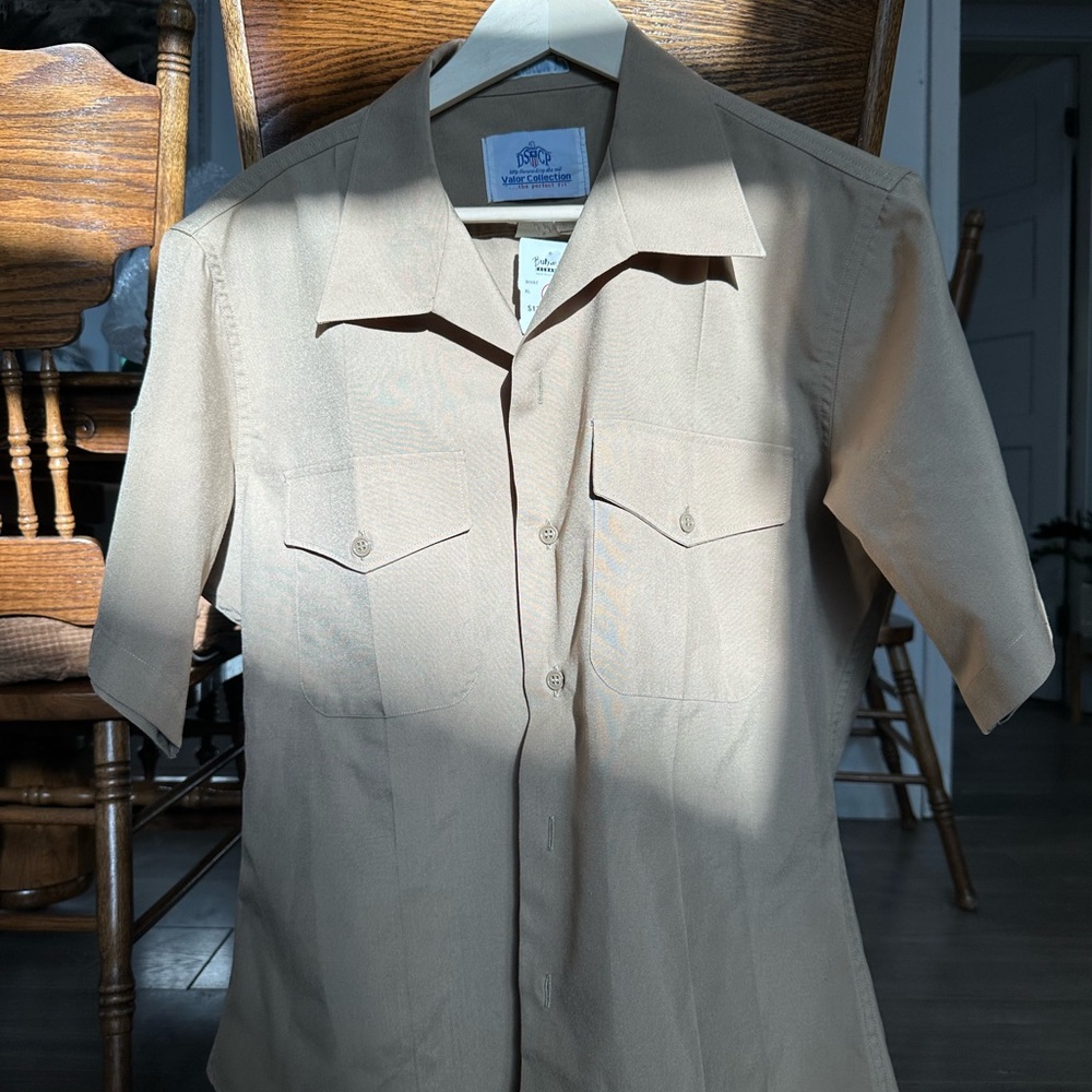 93-Tan Short Sleeve Button-Up Shirt